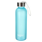 Botella de agua portátil y de camping de 600 ml con efecto cristal para deportes y viajes
